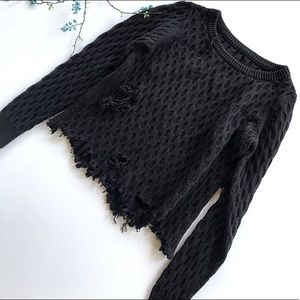 Distressed sweater